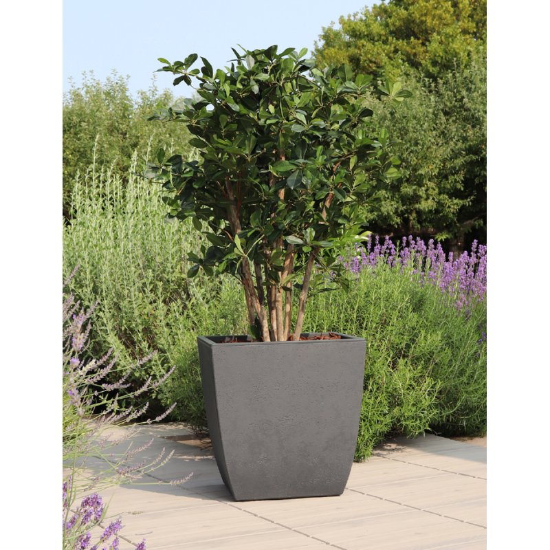 Poétic pot de fleur BASALT Diva, carré, 435 mm, anthracite